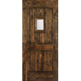 Hamilton 2-Panel Arch Knotty Alder Wood Door Slab #7322
