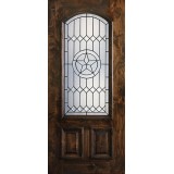 Hamilton Star 2/3 Arch Lite Knotty Alder Wood Door Slab #7654