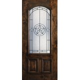 Hamilton Star 2/3 Arch Lite Knotty Alder Wood Door Slab #7661