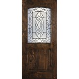 Hamilton 1/2 Arch Lite Knotty Alder Wood Door Slab #7681