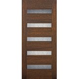 Hamilton Modern 5-Lite Mahogany Wood Door Slab