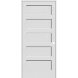 6'8" Tall 5-Panel Shaker Primed Interior Prehung Wood Door Unit