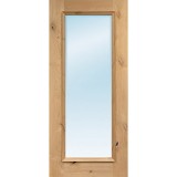 Exterior 6'8" 1-Lite Low-E Knotty Alder Wood Door Slab