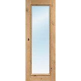 Exterior 8'0" 1-Lite Low-E Knotty Alder Wood Door Slab