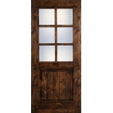 Preston 36" x 6'8" 6-Lite Low-E Knotty Alder Wood Door Slab
