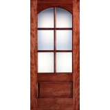 Preston 36" x 6'8" 6-Lite Arch Low-E Mahogany Wood Door Slab