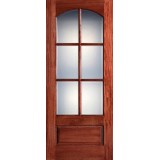 Preston 36" x 8'0" 6-Lite Arch Low-E Mahogany Wood Door Slab