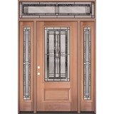 3/4 Lite Mahogany Wood Door Unit with Transom #277