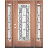 Full Lite Mahogany Wood Door Unit with Sidelites #292