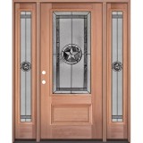 Texas Star 3/4 Lite Mahogany Wood Door Unit with Sidelites #70