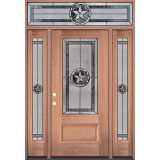 Texas Star 3/4 Lite Mahogany Wood Door Unit with Transom #70