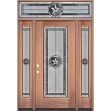 Texas Star Full Lite Mahogany Wood Door Unit with Transom #90