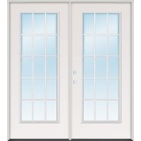 15-Lite Fiberglass Patio Prehung Double Door Unit