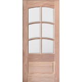 6-Lite Arch Low-E TDL Mahogany Wood Door Slab #5215