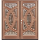 Baseball Mahogany Prehung Double Wood Door Unit #A8025-22