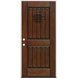 Rustic Mahogany Prehung Wood Door Unit #320