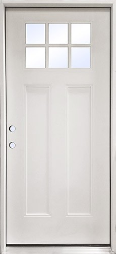 Cheap Craftsman 6-Lite Fiberglass Prehung Door Unit