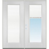 Cheap Standard Size Full Lite Fiberglass Patio Prehung Double Door Unit
