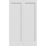 6'8" Tall 1-Panel Shaker Primed Interior Prehung Wood Double Door Unit
