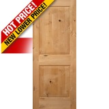 Interior 6'8" x 1-3/4" 2-Panel Square Top Knotty Alder Wood Door Slab